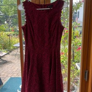 City studio burgundy lace dress